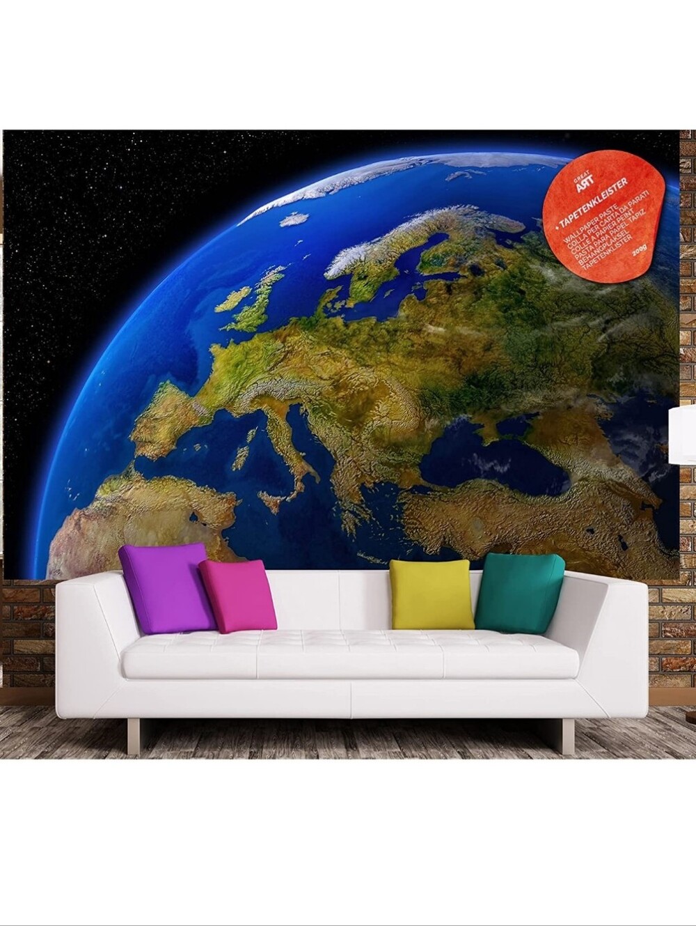 Great Art Photo Wallpaper Wall Decoration Europe by Day 210x140 cm Accent Map
